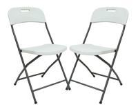Chaises pliantes de plastique blanches extérieures en métal pour des chaises de réception en plein air d'événements