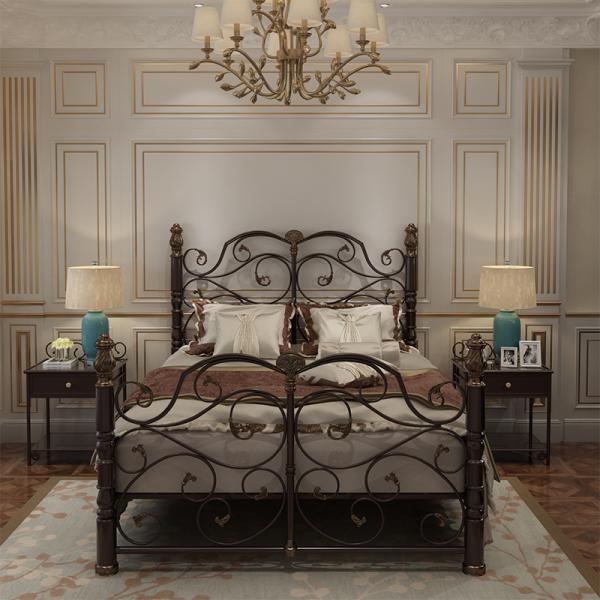 Iron Full King Size ODM 0.6mm Metal Double Loft Bed