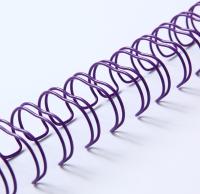 Gêmeo revestido de nylon roxo Ring Wire, materiais de emperramento do livro do 2:1