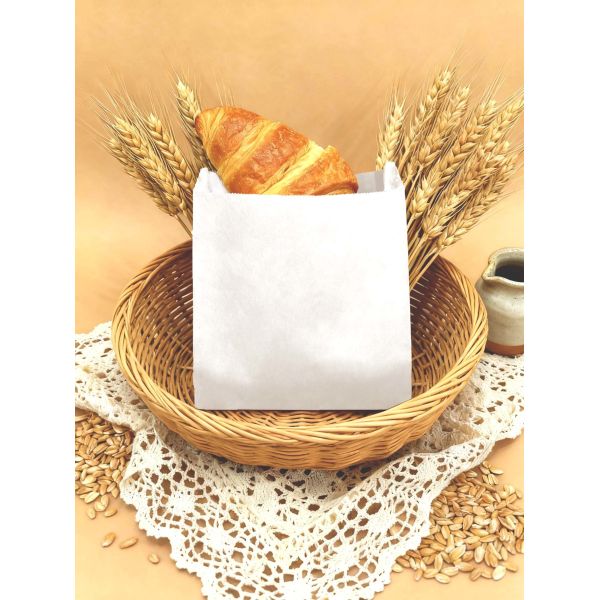 Customized Flat Satchel Kraft Paper Bag PE Coated Use For Cakes Bread Food For Bakery Bag Bread Bag Food Bag