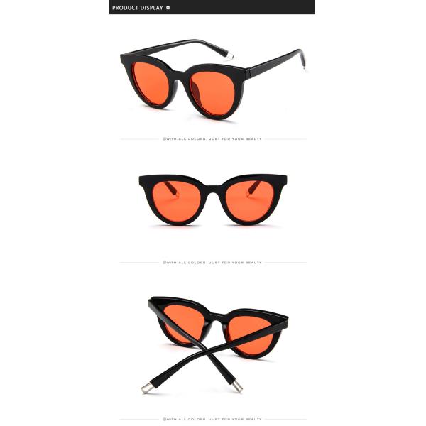 UV400 Round Women Retro Ladies Oval Sunglasses Acrylic Lens