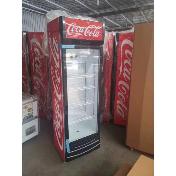 338L Drinks Glass Door Display Freezer Direct Cooling Single Door