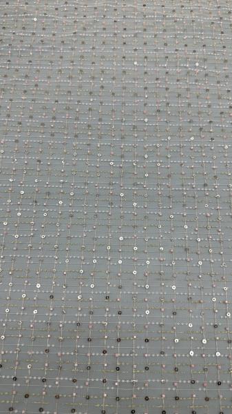Seuqin Embroidery Fabric Lusiate Sequin Embroidered Lace Fabric Leafy Luxury Occasion Wedding Fabric
