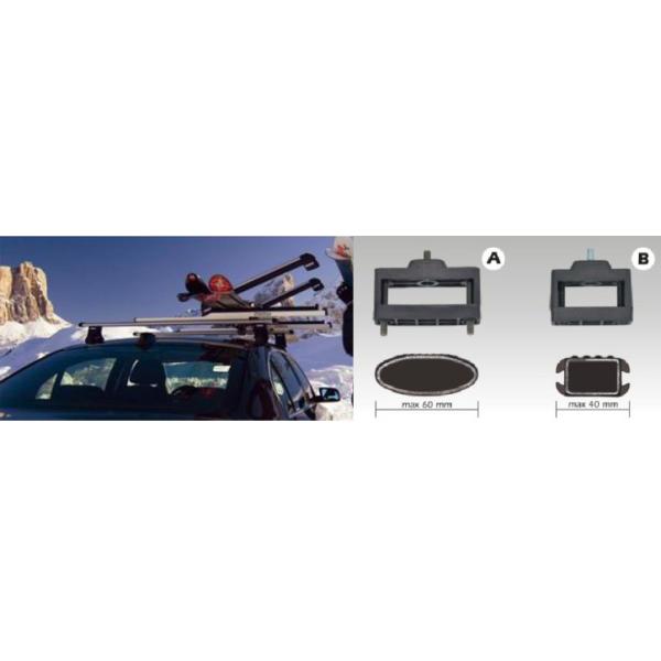 Aluminum Roof Mounted Skis And Snowboards Ski Carrier Extendable For universal
