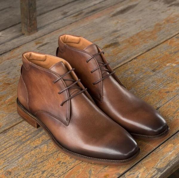 Chukka Suede de couro masculino calçado casual de couro marrom masculino botas de vestimenta