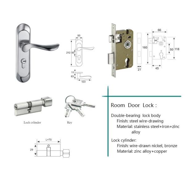 Сатин Никель Хром Входная дверь Мортиза замка 35-70 мм Толщина двери