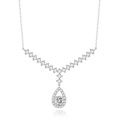 Estilo de moda 18k ouro de laboratório cresceu pendente de diamante belo pendente branco joias de diamante forma redonda pendente