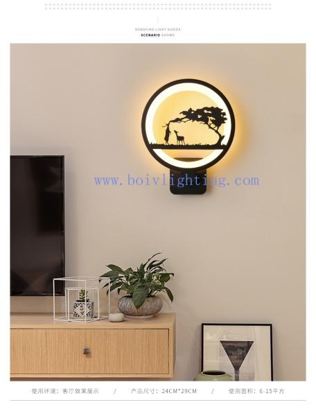 Elk  Cartoon  Loveliness Children Room Round  Wall Llamp 240*290*95MM