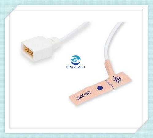 Sondes compatibles d'oxymètre d'impulsion d'Ohmeda de datex, capteur jetable de l'oxygène de Pin Db9