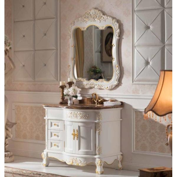 1000mm Contemporary Solid Wood Bathroom Vanity With Sink Classical Style