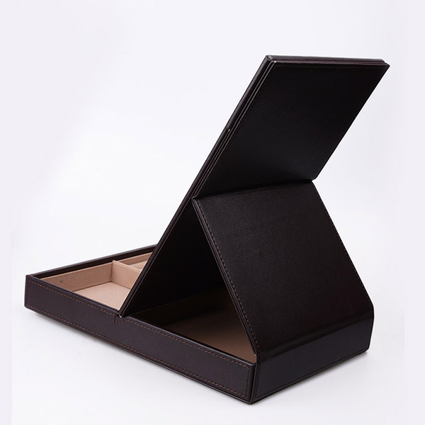 Хандмаде роскошная коробка дисплея ювелирных изделий с зеркалом внутри изготовленных на заказ логотипа/размера