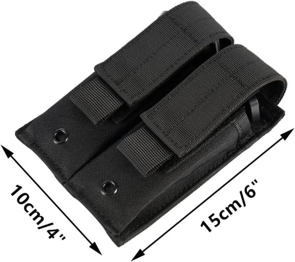 Molle Double Pistol Mag Pouch Single Double Stack Magazine For 9mm/.40 Calibers Glock