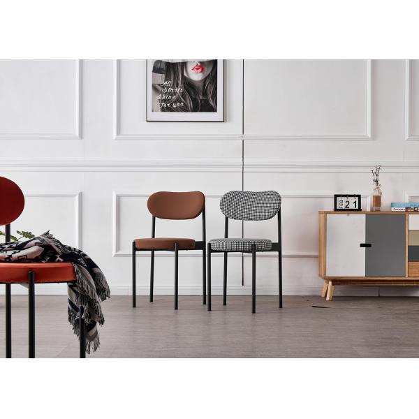 Ergonomic Flannel H79CM Modern Metal Dining Chairs For Hotel