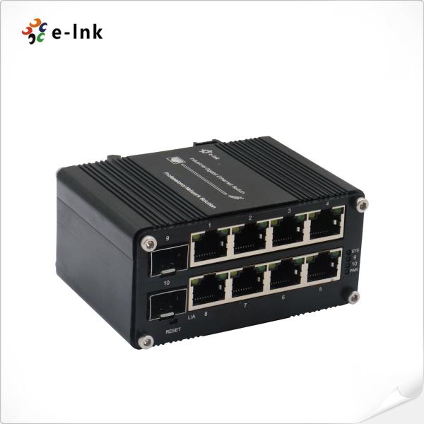 Mini Industrial Managed 8-Port 10/100/1000T + 2-Port 100/1000X SFP Ethernet Switch