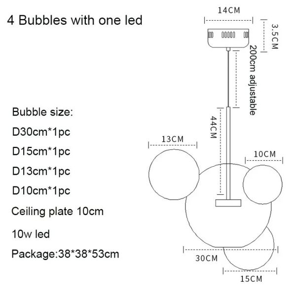 Modern Clear Glass Pendant Light Living Room Bubble Glass Hanging Lamp (WH-AP-670)