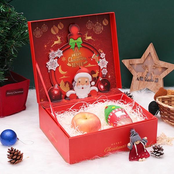 Party Christmas Eve Gift Paper Favour Boxes For Cookie Candy Apple Portable