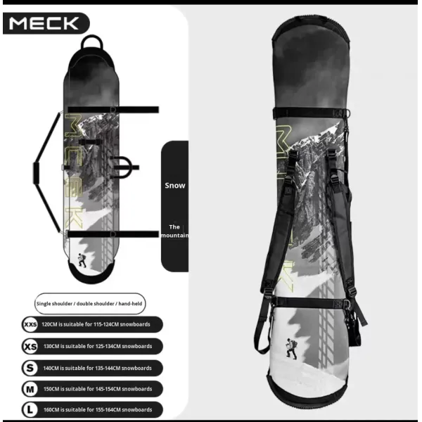Ski Straps Custom Nylon Fabric Skiing Board Cover Double Shoulder Anti Collision Edge Blade Scratch Resistant Protective Thickened Board Bag
