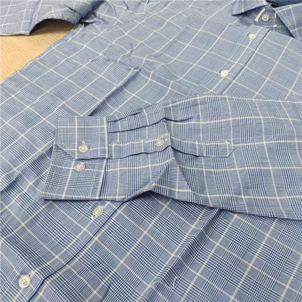 Blue Checks Stylish Casual Shirts 40% Polyester 60% Cotton Environmental Printing