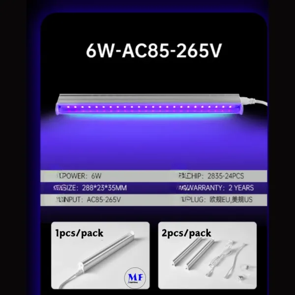 Factory Price 25W EU Us Standard Silvery Fluorescent Tube PC Alu. Hangable IP43 Ultra-Violet Ray Ambient Atmosphere Scenario LED UV Light Light