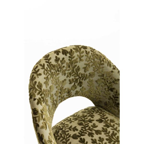 Green Swivel D18.90”Living Room Office Chair With Golden Feet Base