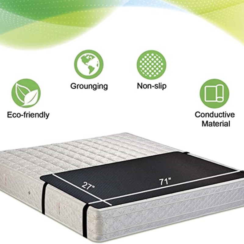 Earthing Grounding Leather Mattress Breathable With Elastic Holes Easy to Clean Customizable With Cord for Healthy Sleep