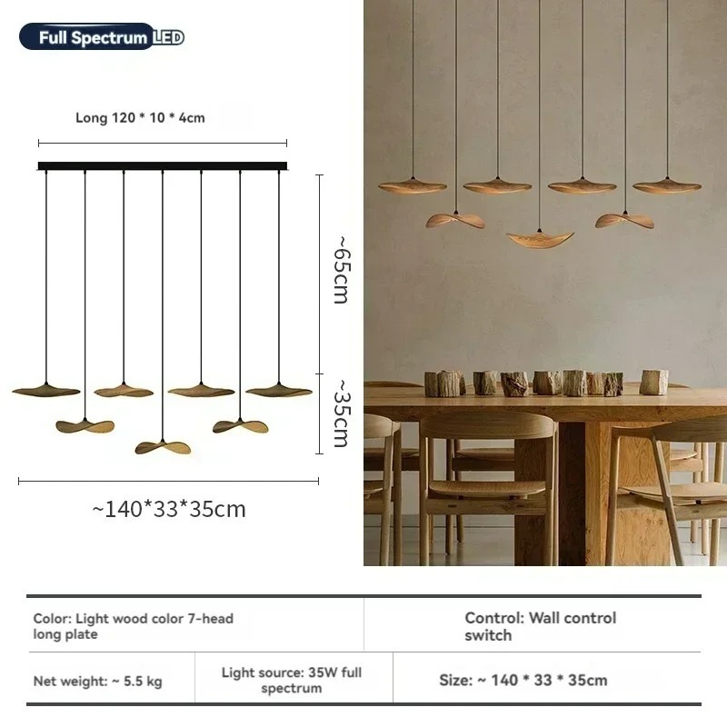 Japanese Wabi-sabi Style Retro Solid Wood Staircase Chandelier(WH-NC-156)