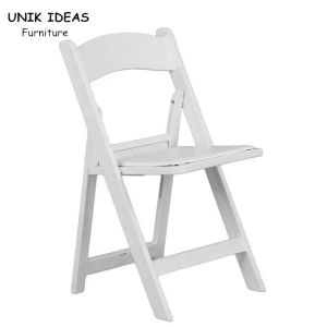 Portable Stackable Folding Plastic Garden Chairs White Resin For Events Wedding
