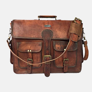 400g 14 Inch Vintage Handmade Leather Messenger Bag For Laptop Briefcase