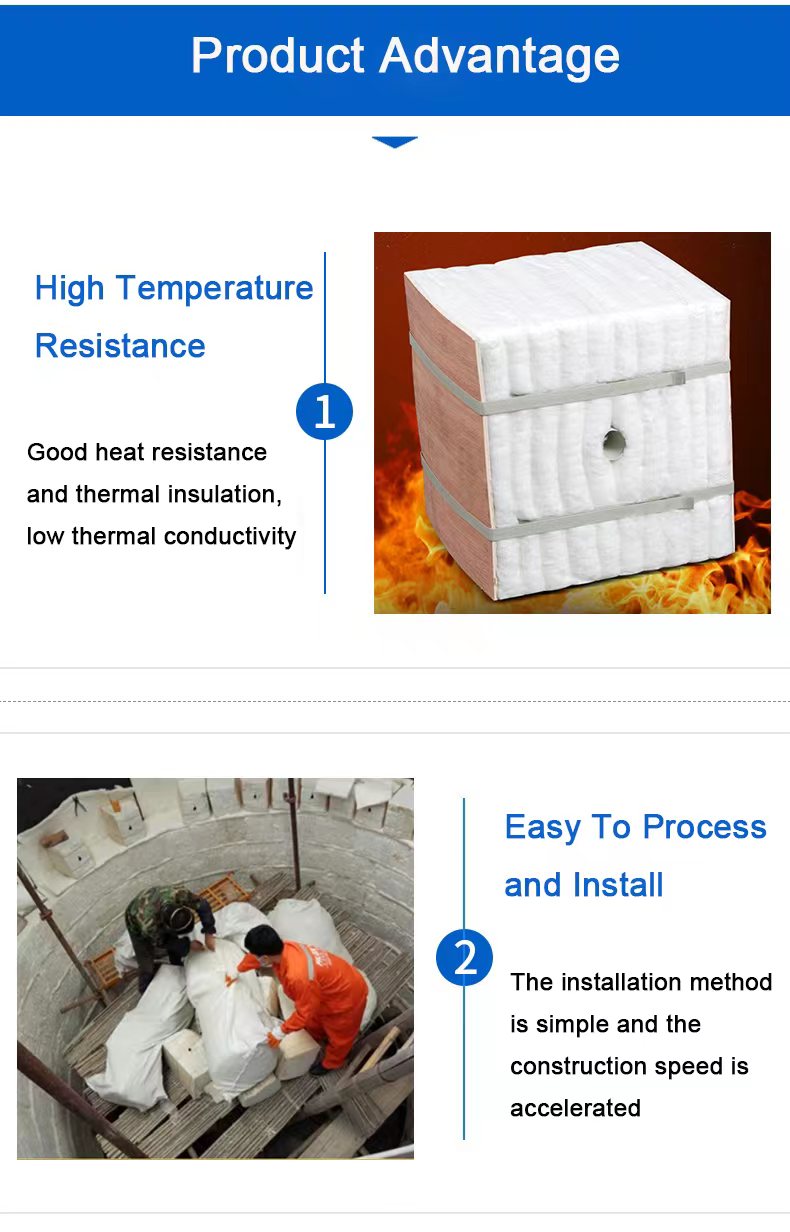 1260C 1430C Refractory Ceramic Fiber Folding Block Alumina Silicate Ceramic Module For High Temperature Furnace