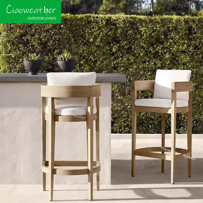 Hotel and Bar Stool Leisure Simple Style Courtyard Teak Wood Chair for Outdoor Furniture