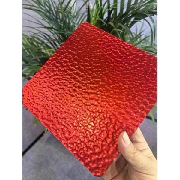 Bright AISI 304 Stainless Steel PVD China Red Color Stainless Steel Hammered Sheet