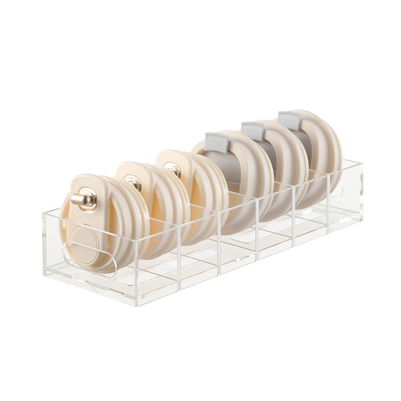 Acrylic Wall Hanging Cup Cover Storage Box Cup Cover Drain Organizer Removable Partition Flat Bottom Cup Cover Storage Rack