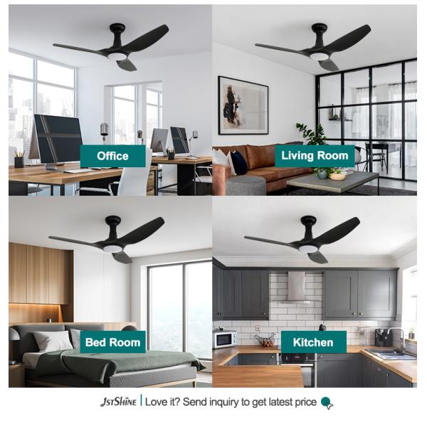 ceiling fan 2700K 3000K 5000K Ventilador de teto de plástico acrílico moderno fácil limpeza