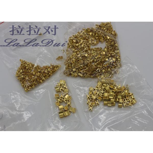 Shiny Golden Zipper Bottom Stop Replacement , Brass Metal Zipper End Stop