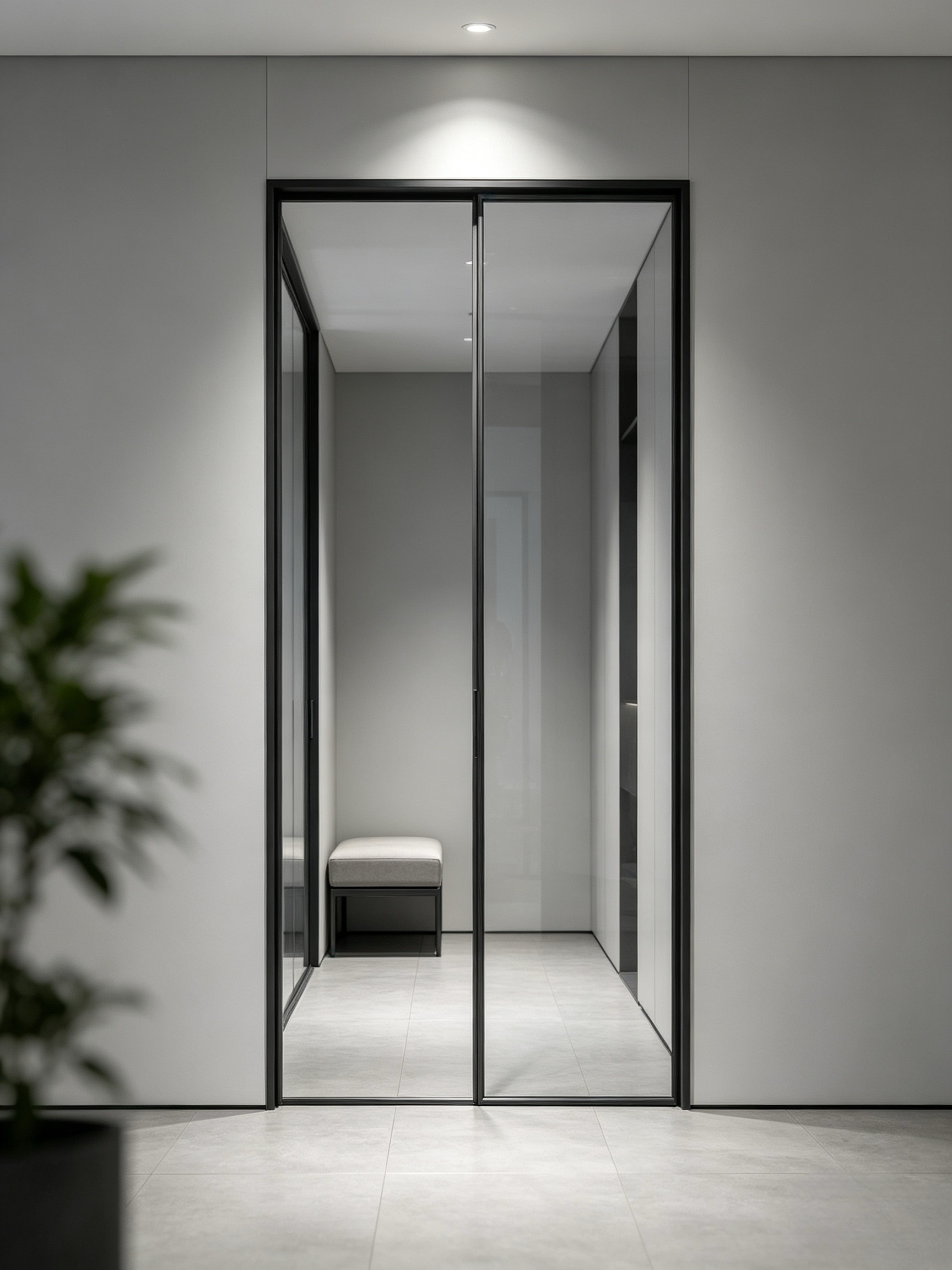Custom Size Narrow Frame Pivot Door with T6-T5 Aviation-grade Aluminum Alloy and 304 Stainless Steel Hardware