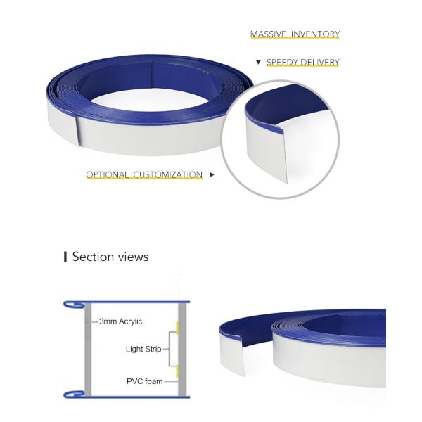 3D Blue Color Alphabet Letter Sign 6.8CM Edge Aluminum Trim Cap for Outdoor Advertising