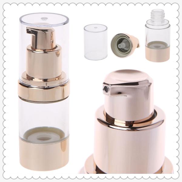 Портативная безвоздушная косметическая бутылка насоса заботы кожи золота перемещения бутылок