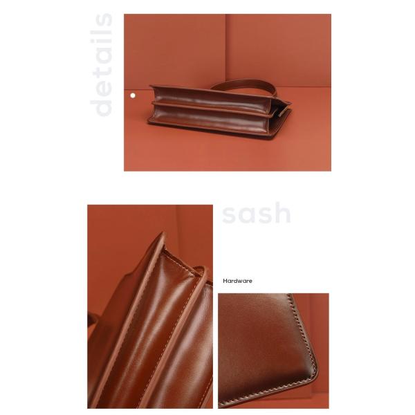 Real Leather Handbags Briefcase For Women Brown Genuine Leather Retro Handbag