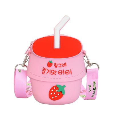 Kwaii Silicone Pencil Case BPA Free Stationery Organizer Makeup Bag Crossbody Shoulder Purse Bag For Kids Christmas Gift