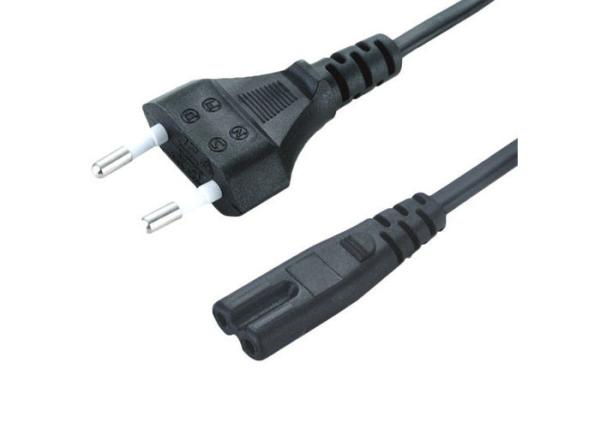White Black PVC 2 Pin Korea Electric Power Cord KC Passed 1m 1.8m 3m 5m