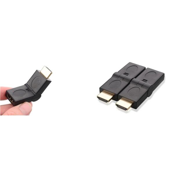 QS AD004， HDMI male to HDMI Female swivel adapter