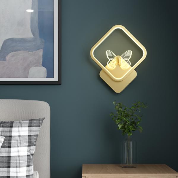 Bedroom Bedside Lamp Modern Simple Living Room Background Wall Creative Light New Butterfly Wall Lamp
