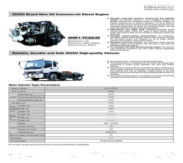ISUZU HEAVY-DUTY TRACTOR WITH 280PS POWER FOR RELIABLE/DURABLE/ ISUZU TRACTOR