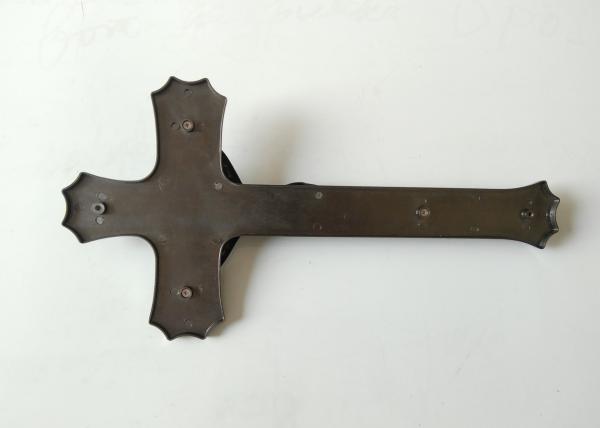 Cruz e crucifixo de Croix com Jesus na decoração do caixão do zamak da cor do bronze da antiguidade de Zamac 40*16cm D026A