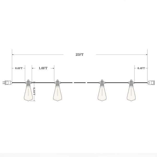 Outdoor Patio String Lights ST38 Edison Style Frosted Bulb String Lights Garden Backyard Party Wedding Outdoor String Lights