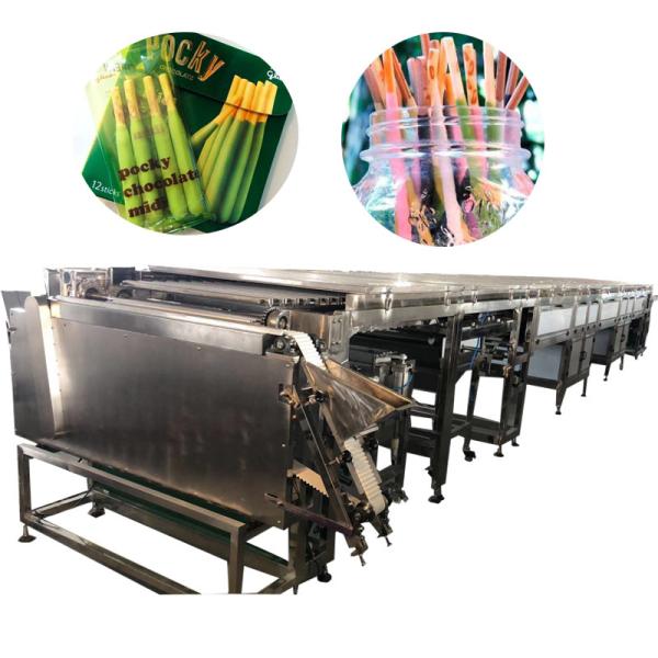 Automatic Finger Biscuit Chocolate Coating Machine For Stick Biscuit Making