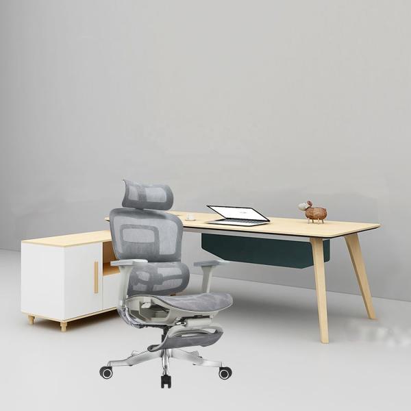 Adjustable Backrest Full Mesh 3D Armrest Swivel Executive Office Chair with Footrest