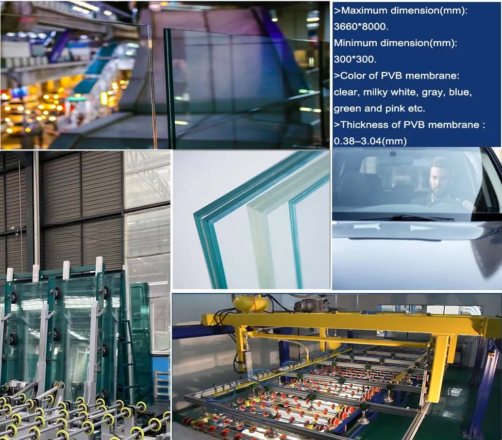 Hot Sale PVB Decorative Customized Insulated Toughened Building Colorful Double Glazed Laminated Glass