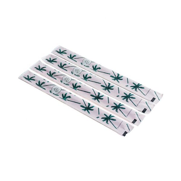 Custom Logo Printed Ramen Sushi Twin Chopstick Chinese Bamboo Disposable Chopsticks With Paper Package Sleeve