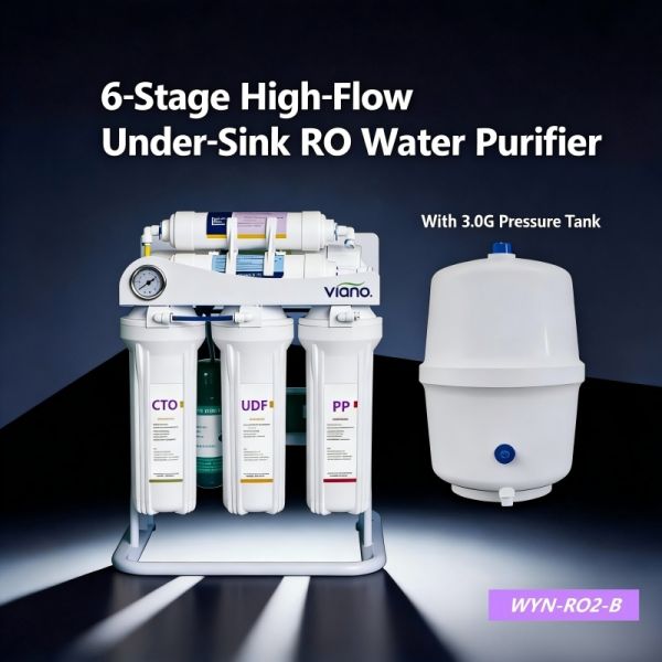 Iron Frame Under Sink RO Water System With 6 Stage Filtration 3.0G Pressure Tank